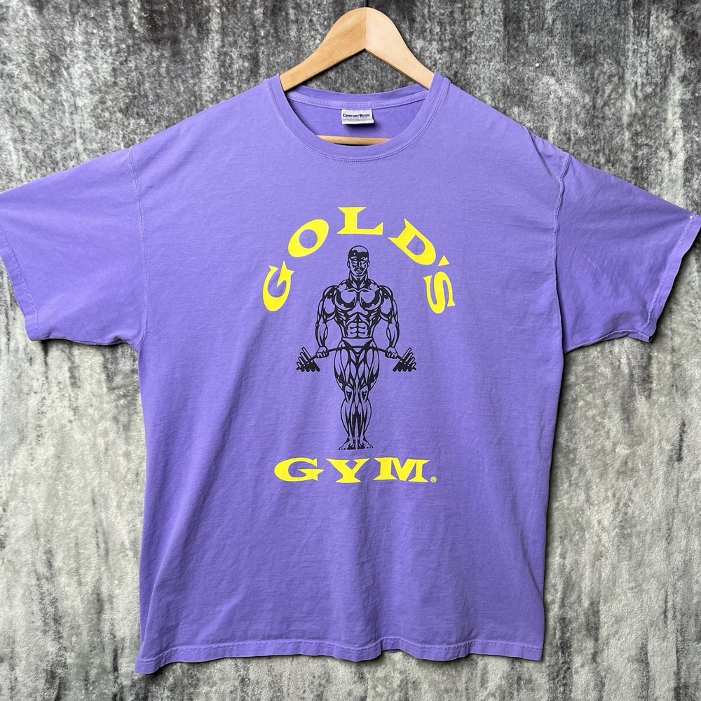 Gold's Gym ComfortWash Graphic T-Shirt XL Purple Athletic Gym Bodybuilding